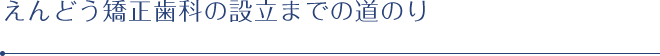 えんどう矯正歯科の設立までの道のり